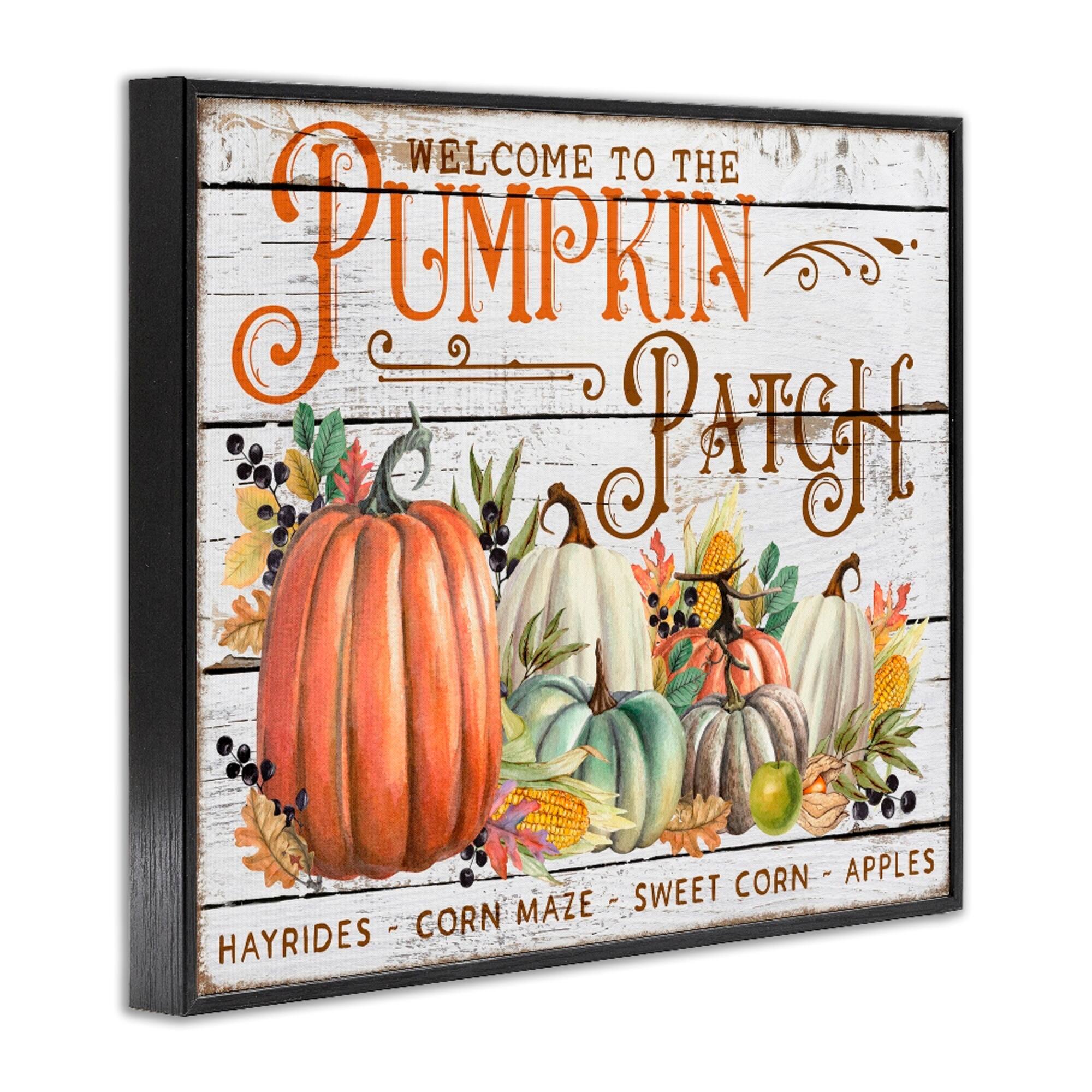 Stupell Industries Welcome Pumpkin Patch Framed Giclee Art